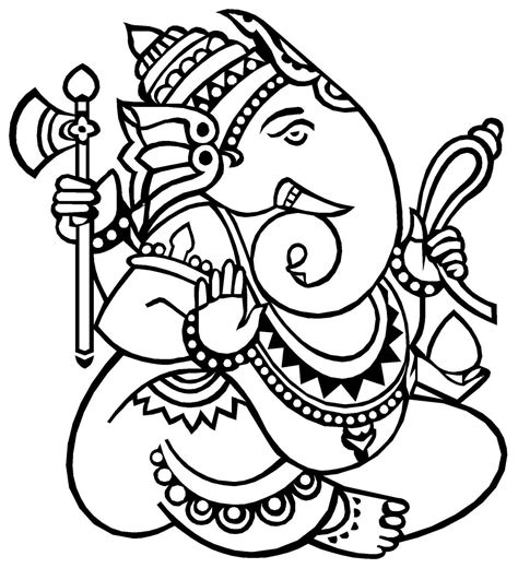 Image Result For Ganesh Outline Image A4 Size Ganesha Drawing