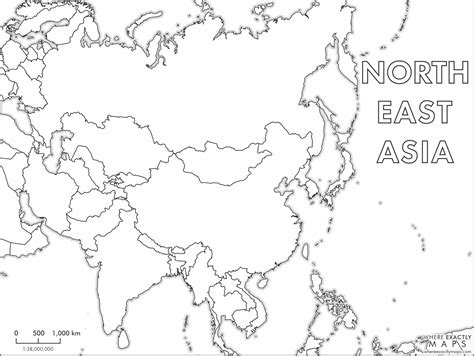 Asia Map Coloring Page
