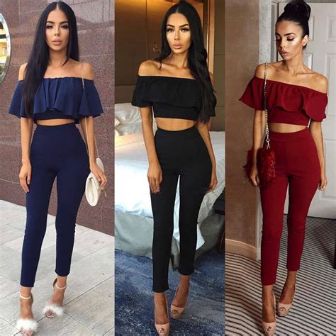 2017 Hot Casual Women Suits Sexy Two Piece Outfits Girls Fashion