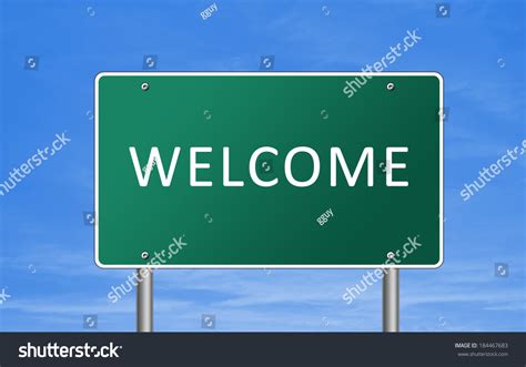 Welcome Road Sign Concept Stock Illustration 184467683 Shutterstock
