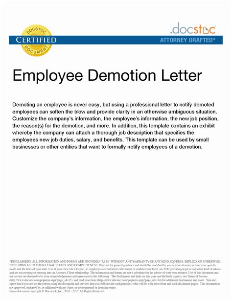 30 Sample Demotion Letter To Employee Example Document Template