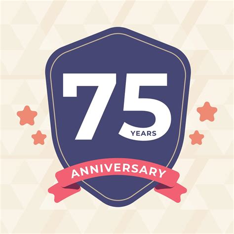 75th Years Anniversary Celebrating Icon Logo Label Vector Event Gold