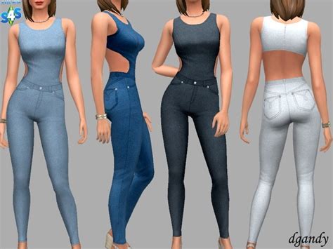 Sims 4 Denim Jumpsuit Cc