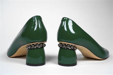 Sofia Baldi Green Patent Leather Shoes With Round Heel Odil And Odil