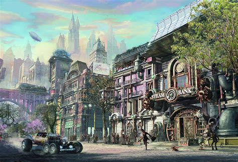 Steampunk Fantasy Town From Fonebook Digital Art By George Meditskos