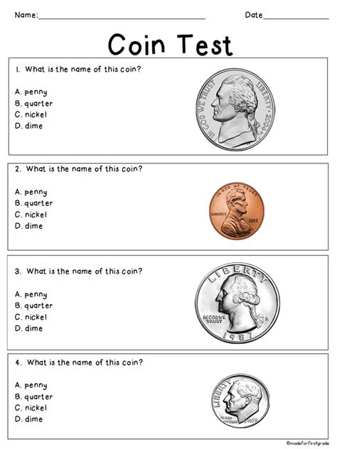 First Grade Money Unit Coin Unit Teaching Money Learning Money