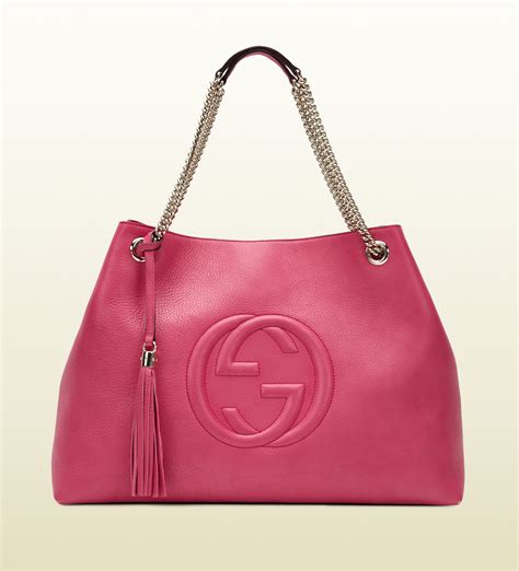 Gucci Soho Shocking Pink Leather Shoulder Bag In Pink Lyst