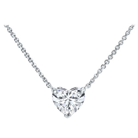 050 Carat Heart Shaped Diamond Pendant In 14 Karat White Gold