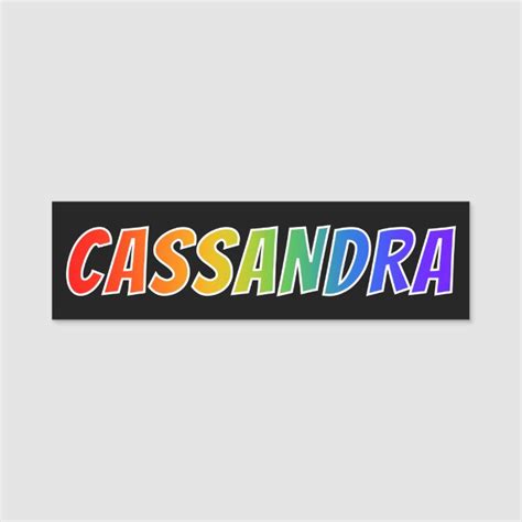 First Name Cassandra Fun Rainbow Coloring Name Tag Zazzle