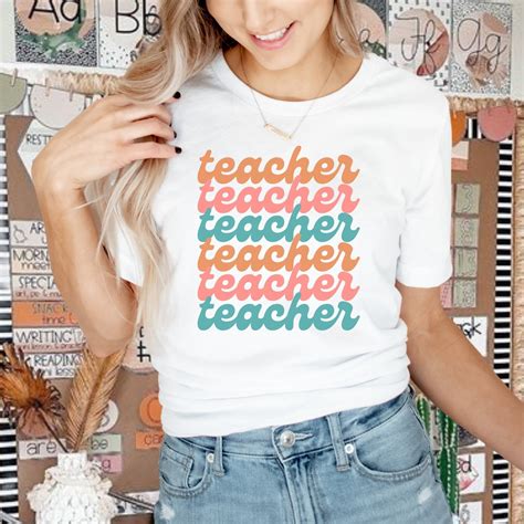 Cute Teacher Shirt Retro Teacher Shirt Boho Teacher Shirt Etsy