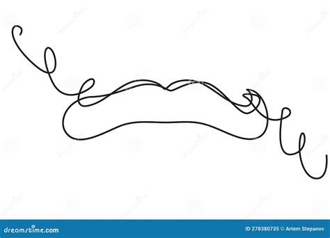 One Line Drawing Mustache Continuous Line Dad Whiskers Moustache