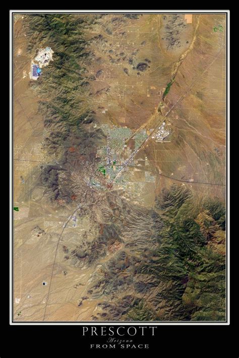 The Prescott Arizona Satellite Poster Map Prescott Arizona Arizona