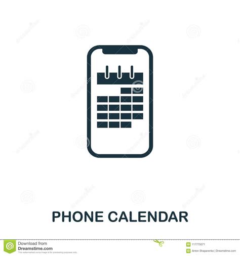 Phone Calendar Icon Flat Style Icon Design Ui Illustration Of Phone