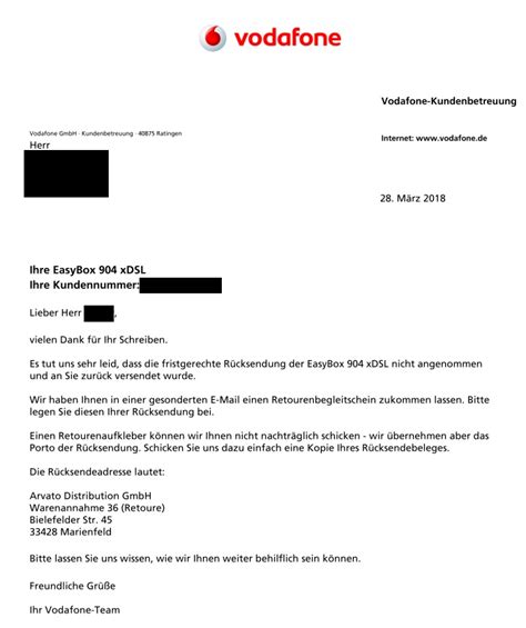 Vodafone kabel deutschland gmbh (unterföhring). Vodafone Retourenschein Ausdrucken Pdf - Vertrag ...