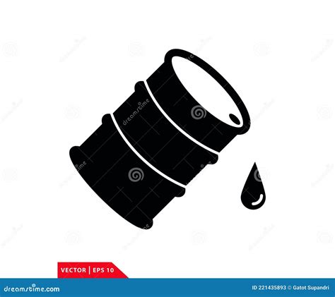 Oil Barrel Icon Flat Style Logo Template Stock Vector Illustration Of