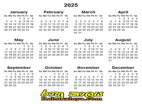Browse and download calendar templates about calendar 2021 to 2025 including 2021 canadian calendar, 2021 public holidays calendar, 3 year printable calendar 2019 to 2021, and many other. 2025 Calendar - Rahu kalaya | රාහු කාලය