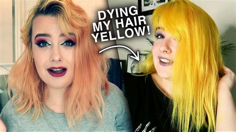 How To Dye Your Hair Bright Yellow 💛 Youtube