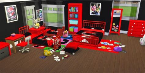 I Create Bedroom Sets For The Sims 4 — Power Rangers Bedroom Set For