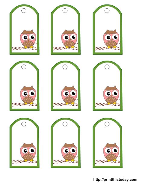 Here are some free printable owl themed baby shower labels that you can use in owl baby shower party decorations, as cup cake toppers and also to decorate. Free Owl Baby Shower Favor Tags Templates | Print This ...
