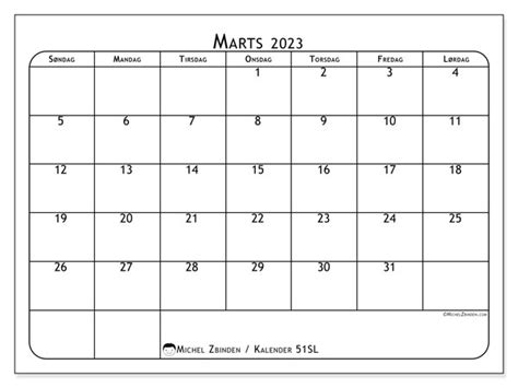 Kalender Marts 2023 Til Print 51SL Michel Zbinden DA