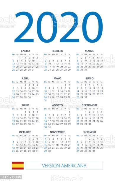 Ilustración De Calendario 2020 Ilustración Versión Hispanoamericana Y
