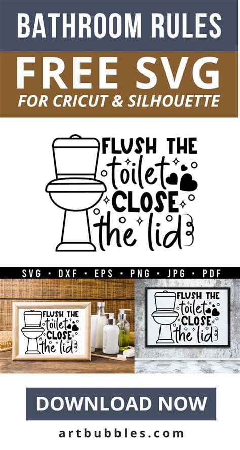 This Bathroom SVG File Is A Freebie For Crafters To Make Bathroom Using