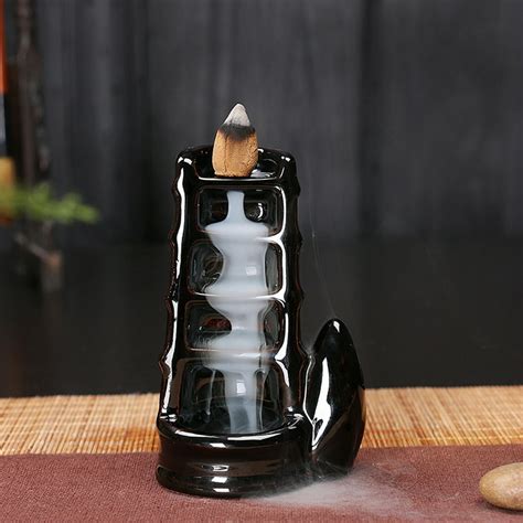 Yesbay Ceramic Waterfall Backflow Incense Burners Holder Censer Diffuser Home Decorcenser