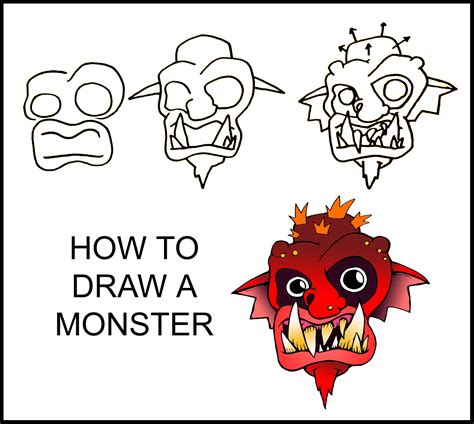 Daryl Hobson Artwork How To Draw A Monster Step By Step Art Guide