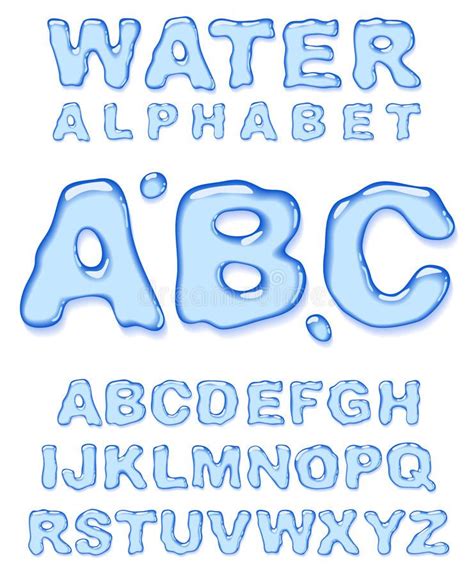 Water Alphabet Royalty Free Illustration Lettering Alphabet