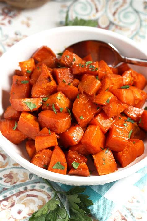 Maple Oven Roasted Sweet Potatoes Lemon Blossoms