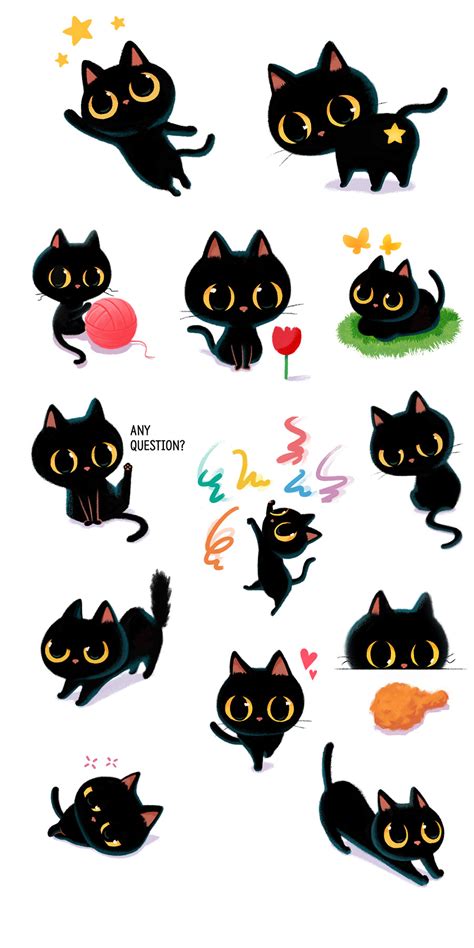 Black Cat Emoji Happy My Ash On Behance