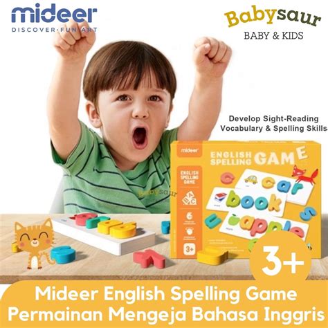 Jual Mideer English Spelling Game Flash Card Mainan Edukasi Belajar