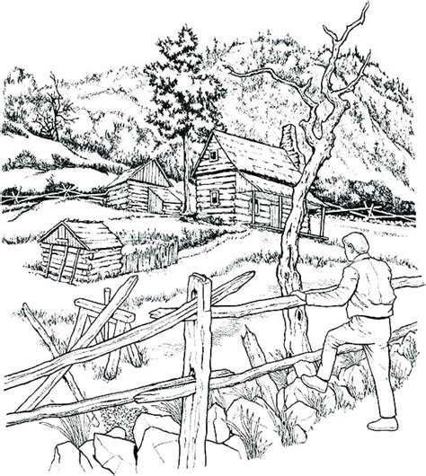 Farm Scene Coloring Pages At Free