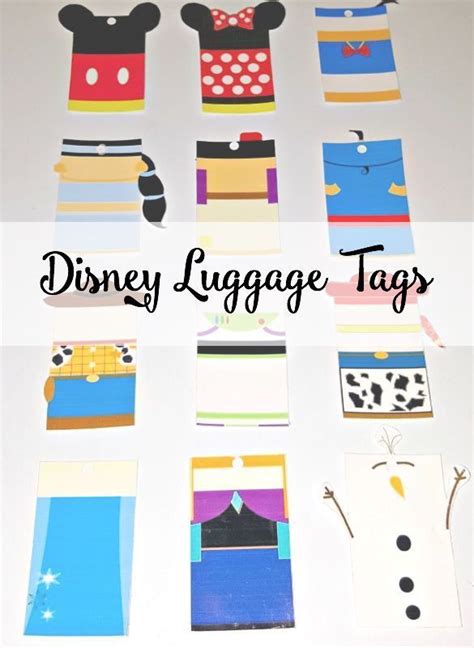 Disney Luggage Tags Free Printables And Super Cute Characters Perfect