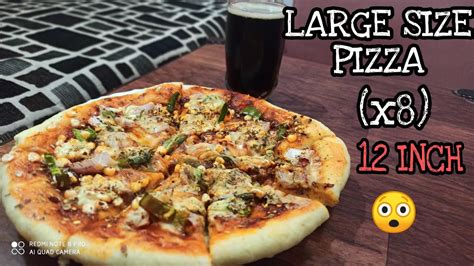 large size 12 inch pizza x8 at lower cost homemade pizza by fouzia kitchen youtube