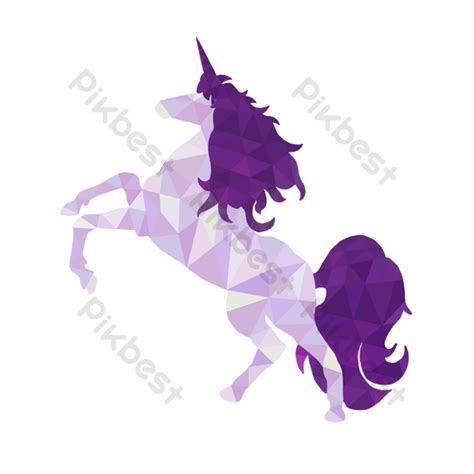 Purple Low Poly Style Unicorn Silhouette Png Images Psd Free Download
