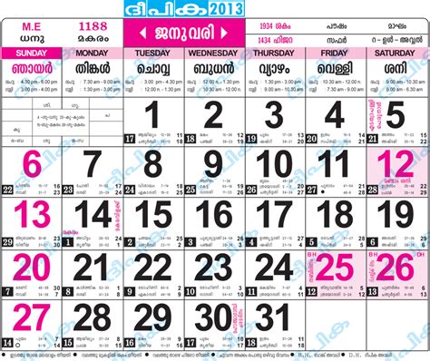 1990 January Calendar With Nakshatra Hammurabi Gesetzede