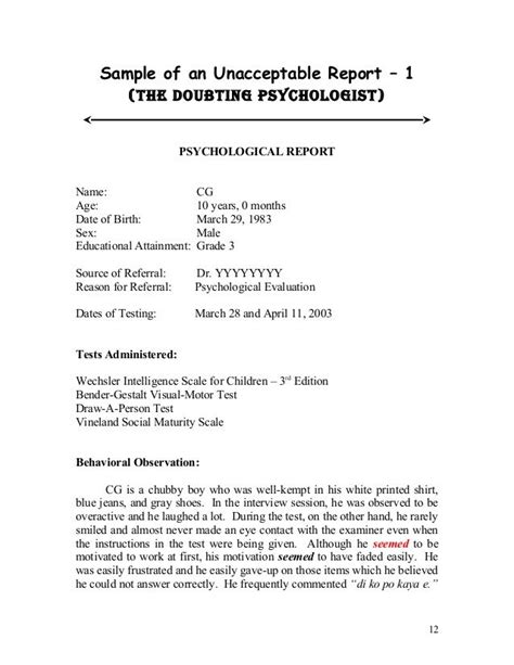 This document is copyrighted by the american psychological association or one of its allied publishers. Image result for psychiatric evaluation | Report writing ...