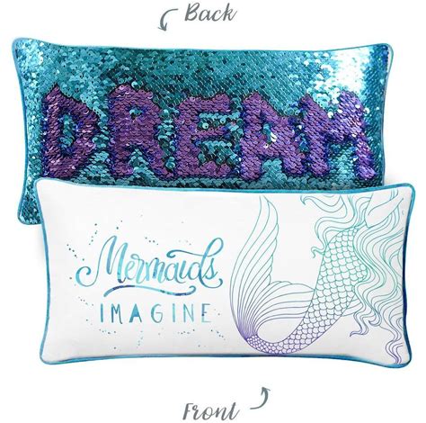 Imagine Mermaid Pillow W Reversible Sequins Back With Images