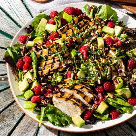 Grilled Dijon Chicken Salad With Raspberries And Avocado Cooks