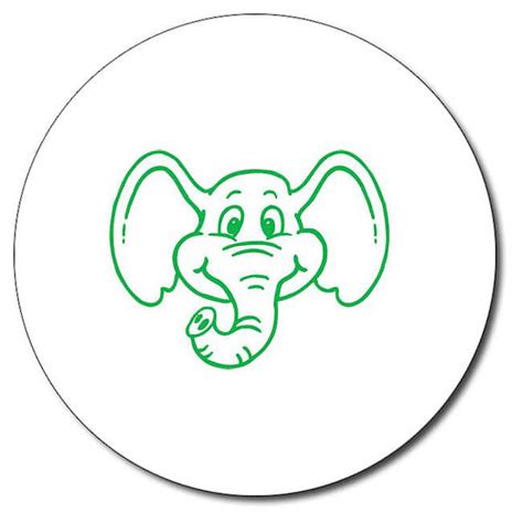 Customised Elephant Stamper 25mm Green Teacher Stamp