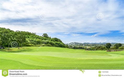 A Green Grass In Golf Course Stock Image Image Of Lifestyle Ballgame