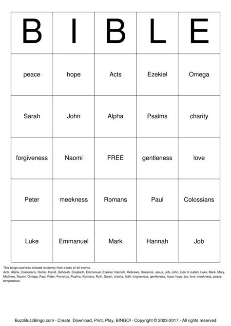 Bible Bingo Cards To Download Print And Customize