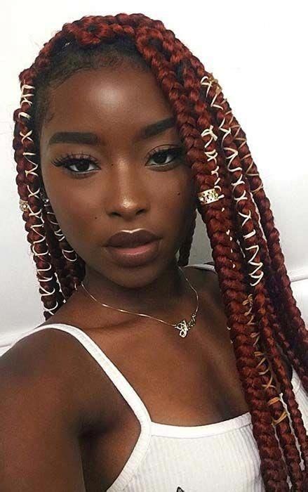 You can wash your hair while having this style. 40 Red Box Braids Styles for Every Occassion