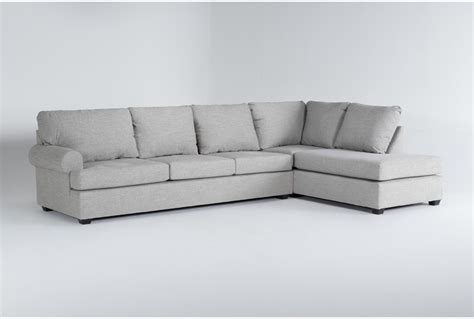 hampstead dove 139 2 piece sectional with left arm facing queen sleeper sofa and right arm facing