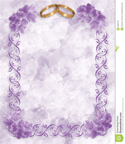 Lavender Border Illustration Composition For Wedding Invitation