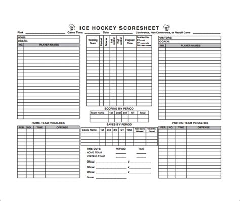 Download Free Ncaa Ice Hockey Scoresheet Pdf All