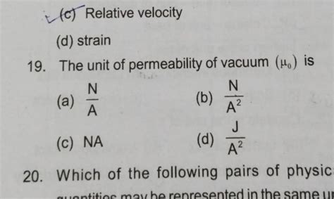 The Unit Of Permeability Of Vacuum μ0 Is Filo