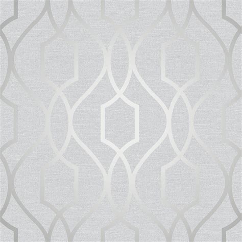 Fine Decor Apex Geometric Trellis Wallpaper Stone Grey Silver More