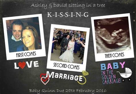 First Comes Love Then Comes Marriage Baby Announcement